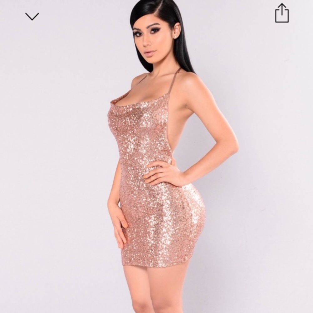 Rose Gold Sequin MiniDress - Picture 8 of 10